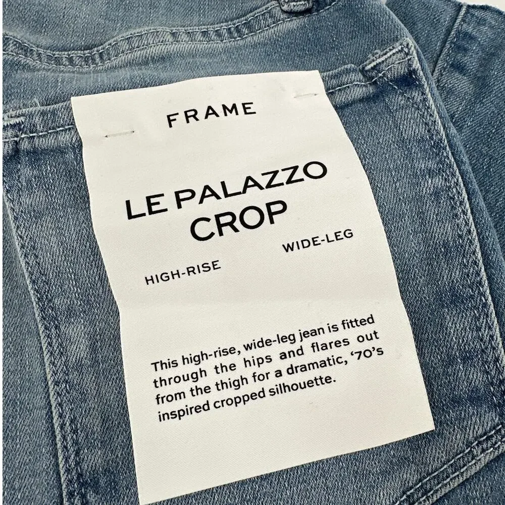 Frame Denim Women's Galeston Le Palazzo Crop Wide Leg Jeans Size 31 - Picture 7 of 10